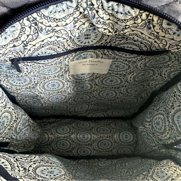 NWT Vera Bradley Large Backpack Moonlight Blue Denim Laptop Pocket Trolley Large main image 7